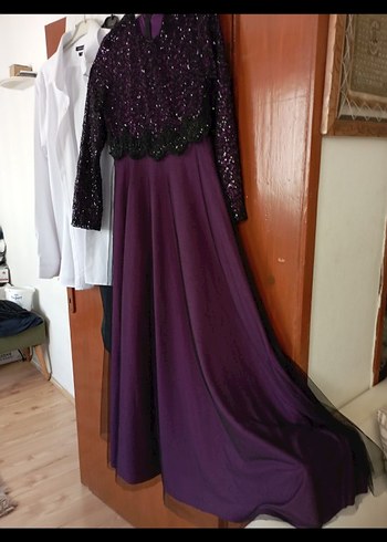 Uzun Mor Gotik Abiye Elbise