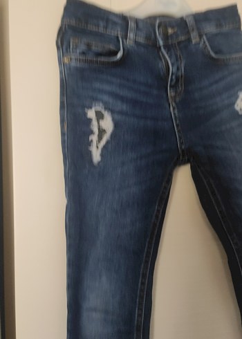7 Yaş Beden Erkek Çocuk Koyu Mavi Bol Kesim Kot Pantolon