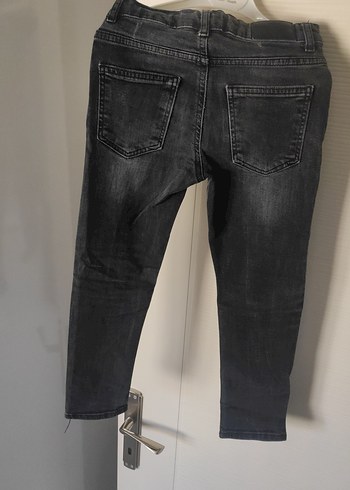 7 Yaş Beden Erkek Çocuk siyah Dar Kesim Denim Pantolon