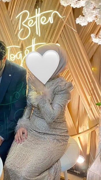 Işıltılı tesettür elbise pudra pembe