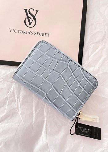  Beden Victoria's Secret Gri Deri Fermuarlı Cüzdan