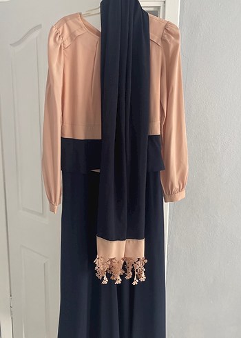 Vizyon lacivert elbise şal ile birlikte - Görsel 4