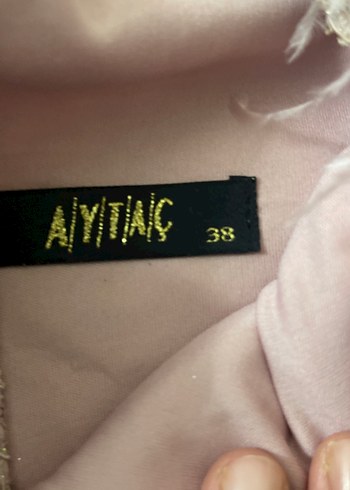 Dantel İşlemeli Uzun Kollu Pembe Nişan Elbisesi - Görsel 6