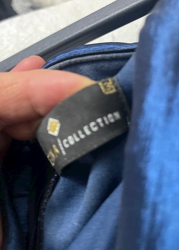 Lacivert V Yakalı Uzun Drapeli Abiye Elbise - Görsel 5