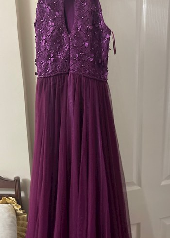 Mor Straplez Uzun Abiye Elbise - Görsel 3