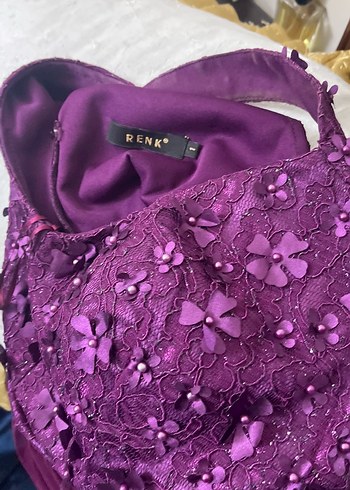 Mor Straplez Uzun Abiye Elbise - Görsel 4