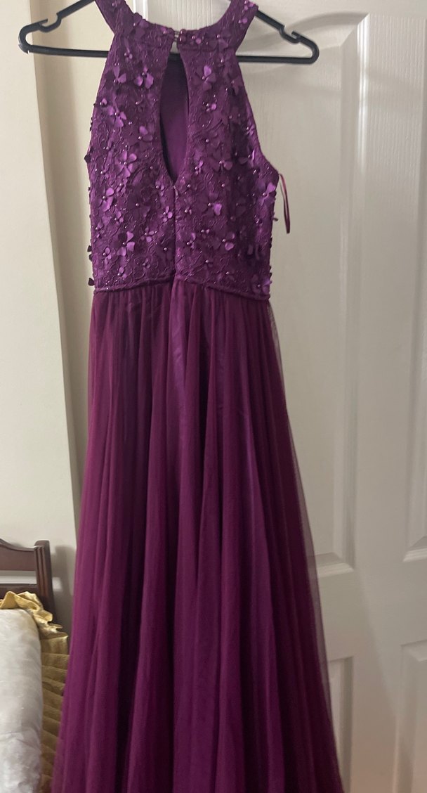 Mor Straplez Uzun Abiye Elbise - Görsel 3