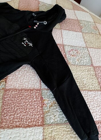 xxl Beden Tomyy Hilfiger XXL bdn) bayan siyah diz boy penye kapşonlu
