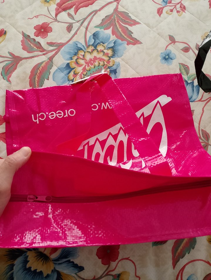 Renkli Pembe Chicorée Fermuarlı Tote Çanta - Görsel 2