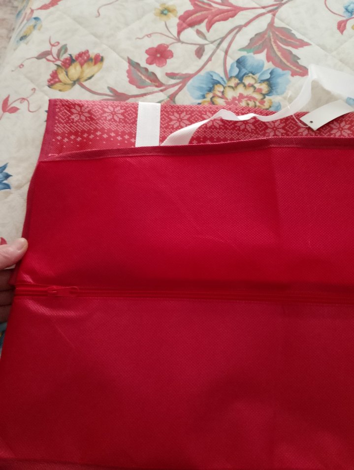 Fermuarlı Kırmızı Desenli Kadın Tote Çanta - Görsel 2