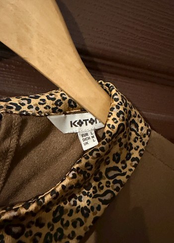 Koton leopar süet elbise - Görsel 3