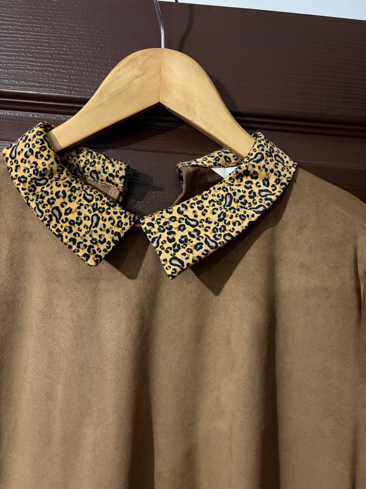 Koton leopar süet elbise - Görsel 2