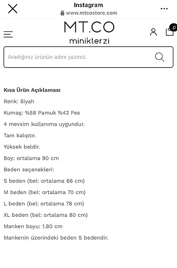 s Beden siyah Renk Minik Terzi Etek