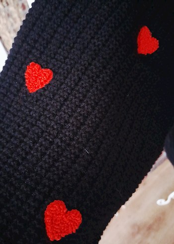 Nakışlı Siyah Örgü Hırka - Görsel 2