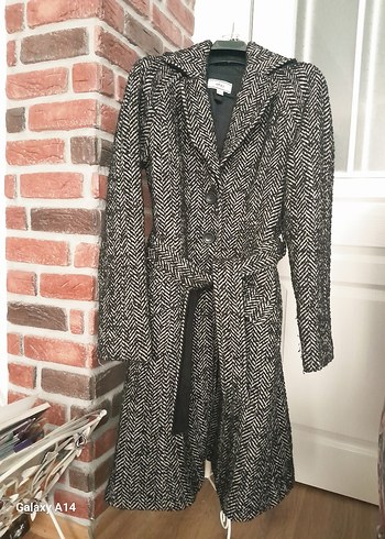 Mango Desenli Kuşaklı Kaban - Görsel 2