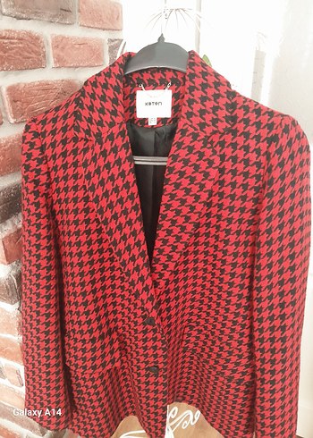 Düğmeli Kırmızı Kadın Midi Blazer - Görsel 4