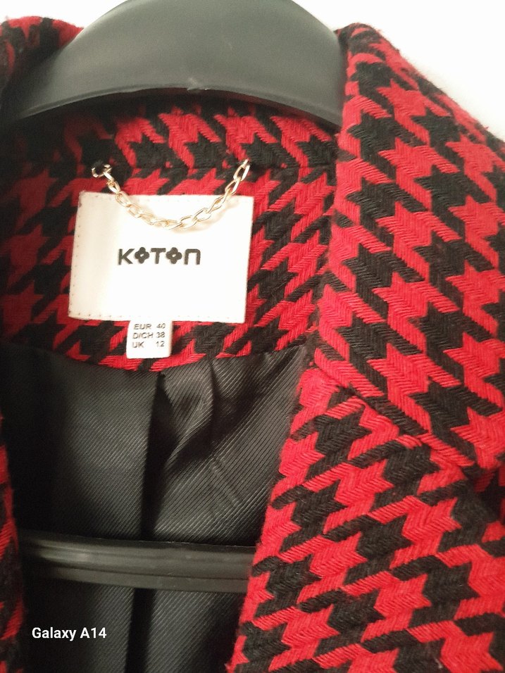 Düğmeli Kırmızı Kadın Midi Blazer - Görsel 3