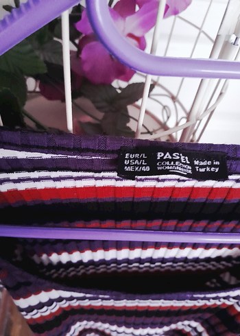 Çizgili Bohem Kadın Triko Kazak - Görsel 3