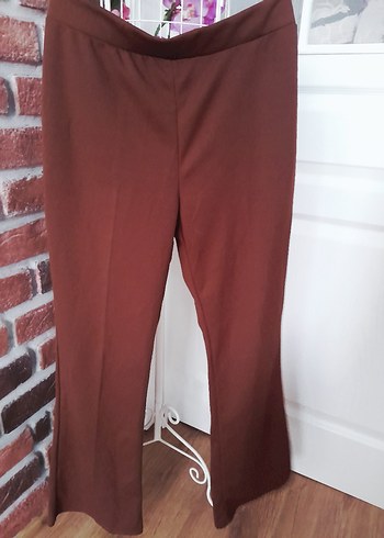 Kadın Kahverengi Midi Kumaş Pantolon - Görsel 2