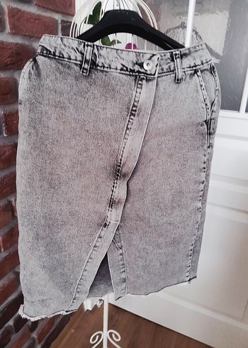 Gri Kot Hamile Mini Etek - Görsel 2