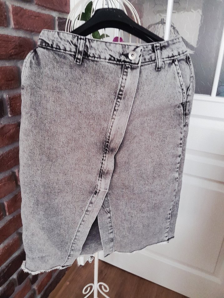 Gri Kot Hamile Mini Etek - Görsel 2