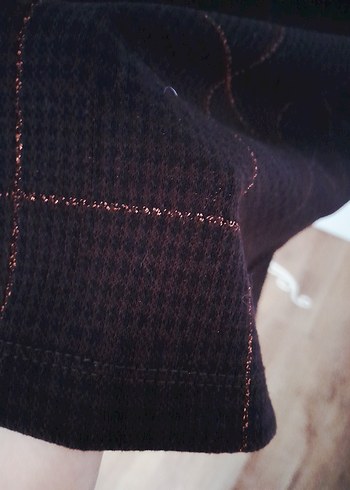 Bohem Tarzında Örme Kahverengi Midi boy etek - Görsel 2