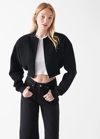 mavi logolu sweat/ceket