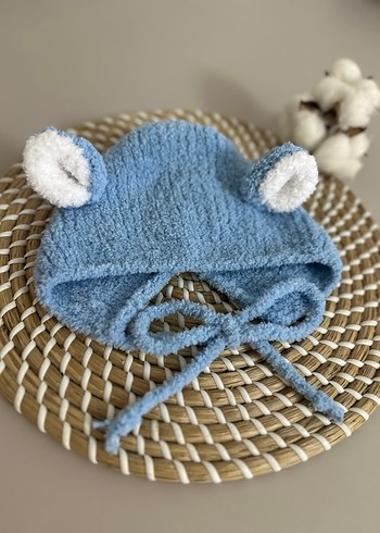 Mavi Örgü Çocuk Bere Kulaklı - Görsel 2