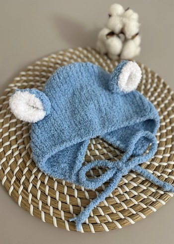 Mavi Örgü Çocuk Bere Kulaklı - Görsel 8