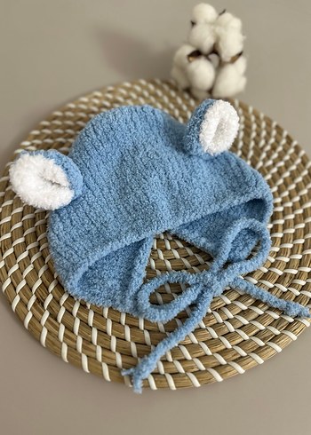 Mavi Örgü Çocuk Bere Kulaklı - Görsel 7