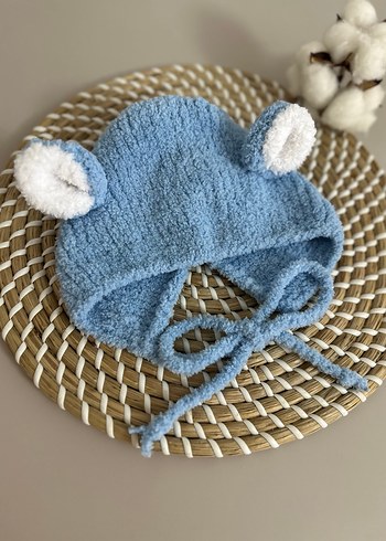 Mavi Örgü Çocuk Bere Kulaklı - Görsel 3