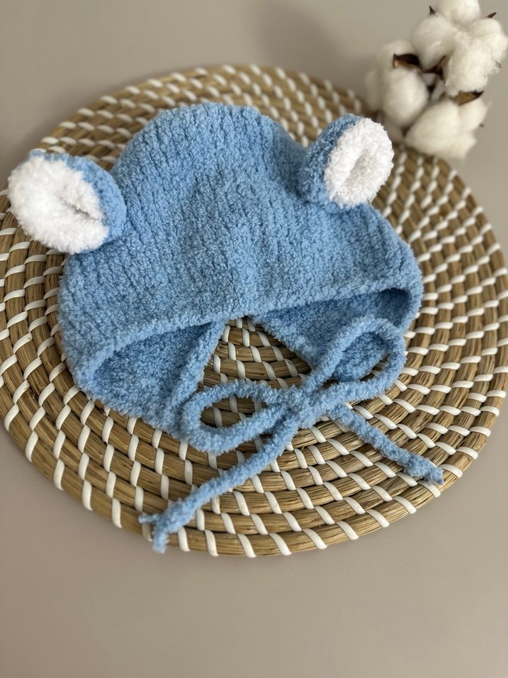 Mavi Örgü Çocuk Bere Kulaklı - Görsel 5