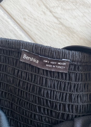 s Beden siyah Renk Bershka Siyah Saten Mini Elbise