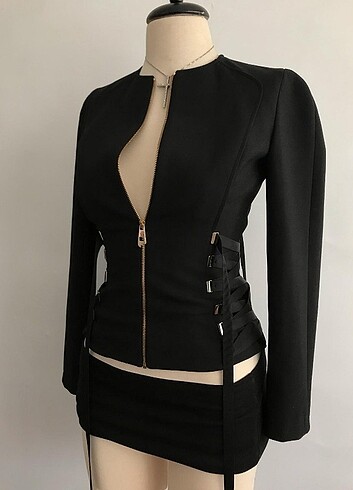 Versace Versace Collection ip detaylı ceket/üst
