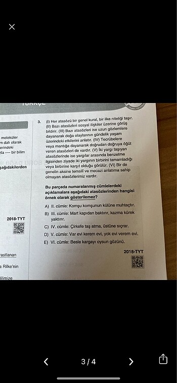 Beden Yks Tyt çıkmış sorular
