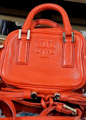 Kırmızı Deri Tory Burch Tokalı Kadın Çanta