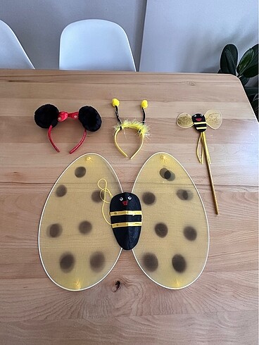 Arı kostüm seti ve mini mouse taç