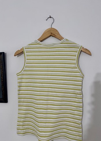 Benetton Benetton Yeşil Çizgili Vintage Bluz