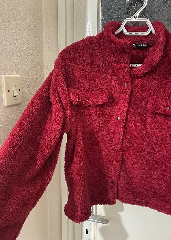 Peluş kısa ceket - Görsel 2