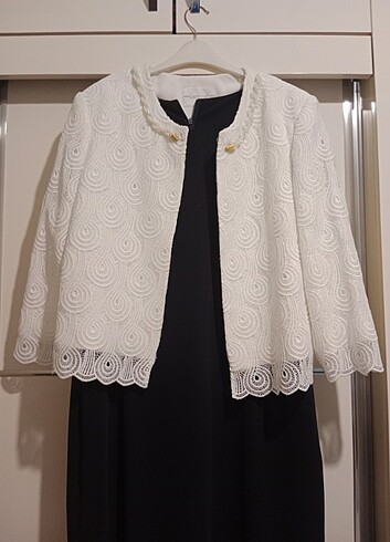 Güpur tasarım ceketli elbise - Görsel 5