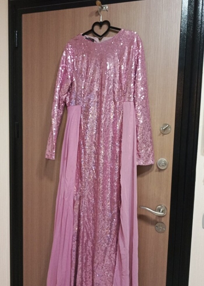 Tesettür payetli abiye - Görsel 2