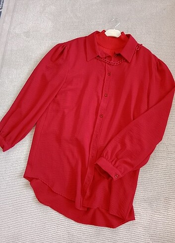 Etiketli balon kol ayrobin gömlek  - Görsel 2