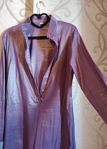 Parlak gömlek tunik - Görsel 3