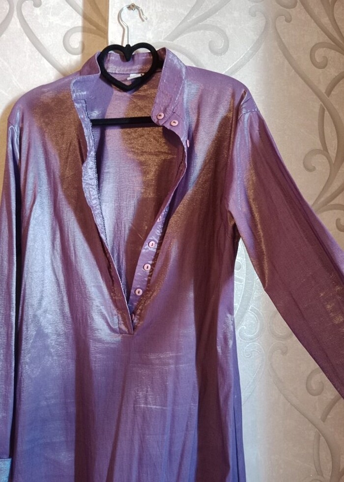 Parlak gömlek tunik - Görsel 3