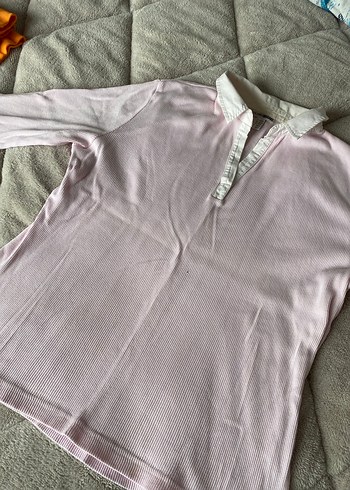 Pembe Pamuklu Düğmeli kadın swit - Görsel 4