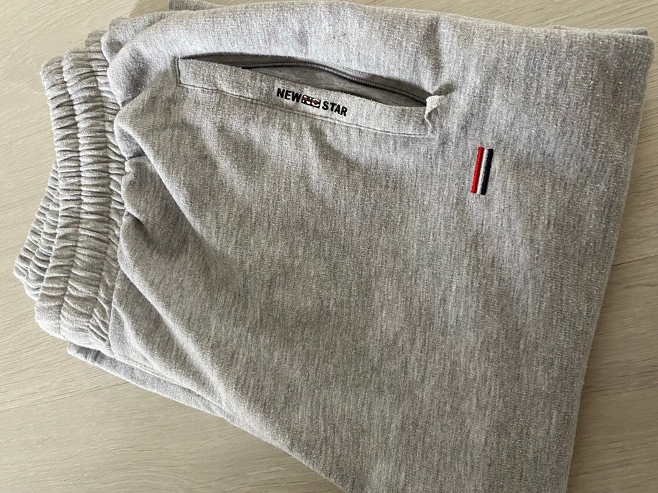 Gri Keten Erkek Fermuarlı Eşofman Altı - Görsel 2