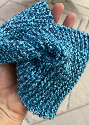 Mavi Örgü Kadın saç bandı - Görsel 2