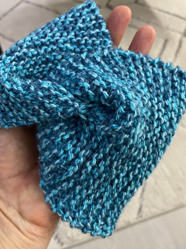 Mavi Örgü Kadın saç bandı - Görsel 2