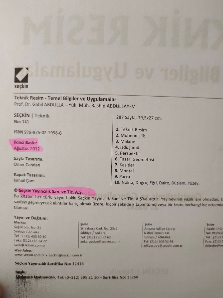 Teknik Resim: Temel Bilgiler ve Uygulamalar Kitabı - Görsel 2