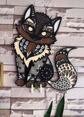 Kahverengi Desenli Kedi motifi